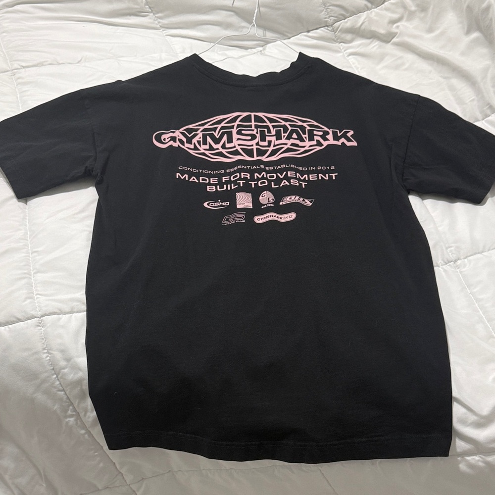 Gymshark Black Tee with Pink Graphic